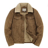Men's Padded Corduroy Fleece Jacket - Black - Jacket - 6XL - Corduroy - image 19