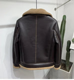 Men's Faux Leather Fleece Bomber Jacket - Black - Men's Jacket - 6XL - Genuine Leather - image 2