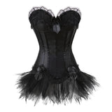 Women's Victorian Lace Corset Dresses - Blue/Black - 6068blue 7008black - 6XL - Polyester - image 18