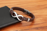 Unisex Leather Infinity Symbol Bracelets - Black/Gold - Bracelet - 23cm - Leather - image 11