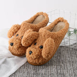 Women's Fluffy Cartoon Dog Fur Slippers - Beige - Dog Slippers - XXL - Plush - image 26