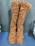 Women's Knee-High Fuzzy Platform Boots - Beige - Fuzzy Boots - 42 B - Faux Fur/PU Leather - image 8