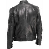 Men's Standing Collar Biker Jackets - Black - Jacket - 5XL - PU Leather - image 12