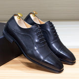 Men's Elegant Leather Oxford Brogue Shoe - Black - Formal Shoes - 12 B - Genuine Leather - image 31