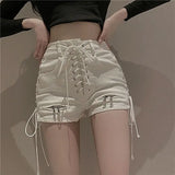 Women's Gothic Denim Summer Shorts - Black - Shorts - XXL - Polyester Denim - image 22
