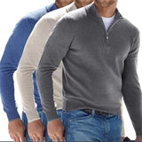 Men's Slim Fit V-neck Casual Pullover - Black - Mock Neck Sweater - XXXL - Polyester - image 15