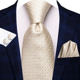 Men's 3 Pcs Champagne Silk Tie Sets - N-3706 - One Size - Silk/Polyester - image 19
