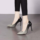 Women's Gradient Two Toned High Heels - Gray - 1 / 10cm Heels - 9 B - PU Leather - image 30