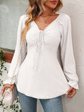 Women's Fashion A Line Drawstring Blouse - Green - Shirt - XXXL - Polyester - image 43