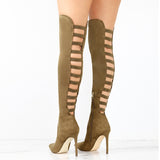 Funki Buys | Boots | Women's Over Knee Hollowed Out Boots - Black - Over Knee Cut Out Boots / 43 B / PU Leather - image 16