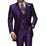 Men's Custom 3 Pcs Grooms Suit Tailcoat - Black - 3 Piece Groomsmen Tuxedo Suit - 6XL - Polyester - image 36
