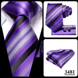 Men's 3 Pcs Purple Silk Wedding Tie Sets - Purple - 3148 - One Size - Silk - image 34