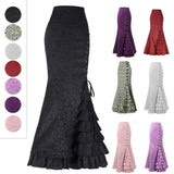 Women's Gothic Vintage Ruffled Long Skirts - Purple - Steampunk Skirt - XXXL - Polyester - image 10