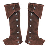 Men's Women's Cosplay LARP Boot Covers - Brown - Boot Covers - One Size - PU Suede Leather - image 1