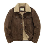 Men's Padded Corduroy Fleece Jacket - Brown - Jacket - 6XL - Corduroy - image 17