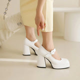 Women's Glossy High Mary Jane Platforms - Gold - Square Mary Janes - 46 B - PU Leather - image 10