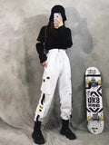 Women's Retro Streetwear Cargo Pants - Black - 1 / Cargo Pants - 5XL - Polyester - image 20