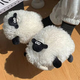 Unisex Cute Sheep Slippers - White - Sheep Slippers - 36-37 - Plush - image 5