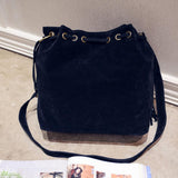 Handbags Women's Fringe Bucket Bag - Black - Medium - PU Suede Leather - image 29