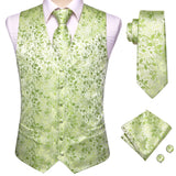 Men's Formal 4 Pcs Silk Slim Waistcoat Sets - Dark Blue - MS-0020 - 4 PCS - Vest Set - XXXL - Silk - image 12