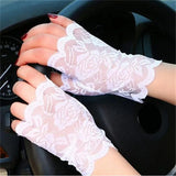 Women's Gothic Fingerless Lace Gloves - Black - 3 / C1 - One Size - Rayon - image 6