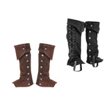 Men's Women's Cosplay LARP Boot Covers - Brown - Boot Covers - One Size - PU Suede Leather - image 10