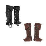 Men's Women's Cosplay LARP Boot Covers - Brown - Boot Covers - One Size - PU Suede Leather - image 5