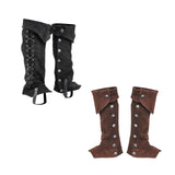 Men's Women's Cosplay LARP Boot Covers - Brown - Boot Covers - One Size - PU Suede Leather - image 4