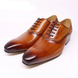 Men's Luxury Oxford Genuine Leather Shoe - Brown - 12 - Genuine Leather - image 2