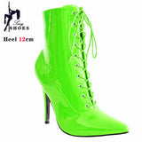 Women's Patent Pointed Toe Ankle Boots - Black - Ankle Boot - 35 B - PU Patent Leather - image 36
