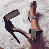 Women's Designer Bling Shimmer Sandals - Apricot - Stiletto Sandals - 43 B - PU Leather - image 19