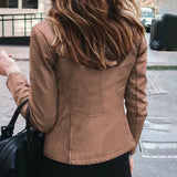 Women's Slim Fit Faux Leather Jackets - Black - Biker Jacket - XXL - PU Leather - image 18