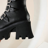 Women's Chunky Mid-Calf Buckle Boot - Black - Buckle Boots - 43 B - PU Leather - image 10