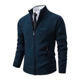 Men's Casual Stand Up Collar Cardigans - Dark Grey - 1 / 8938 / Cardigan Sweater - XXXL - Polyester - image 36