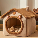 Dog Cat Foldable Pet House Washable - Tea Brown - Foldable Pet House - L - PP Cotton - image 7