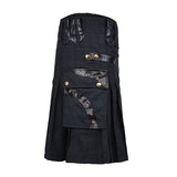 Men's Steampunk Cosplay Larp Utility Kilts - Black - Highland Kilt - 5XL - Polyester - image 8