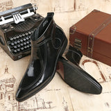 Men's Leather Patent Formal Dress Boots - Wine Red - Patent Boots - 45 B - Genuine Leather - image 2