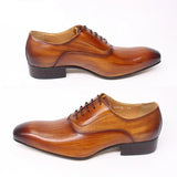 Men's Luxury Oxford Genuine Leather Shoe - Brown - 12 - Genuine Leather - image 4