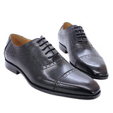 Men's Elegant Leather Oxford Brogue Shoe - Black - Formal Shoes - 12 B - Genuine Leather - image 24