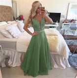 Women's Chiffon Beaded Prom Dress - Champagne - Prom Dress - 28W - Chiffon Lace - image 8