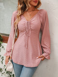Women's Fashion A Line Drawstring Blouse - Green - Shirt - XXXL - Polyester - image 40