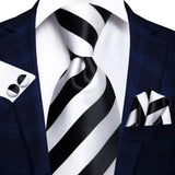 Men's 3 Pcs White Silk Wedding Tie Sets - White - 0276 - One Size - Silk - image 18