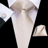 Men's 3 Pcs White Silk Wedding Tie Sets - White - 3145 - One Size - Silk - image 9