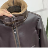 Men's Faux Leather Fleece Bomber Jacket - Black - Men's Jacket - 6XL - Genuine Leather - image 9