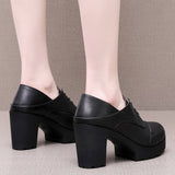 Women's Real Leather Mary Jane Platforms - Red - 3 / 10cm - 10.5 B - Genuine Leather - image 5