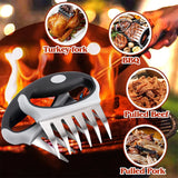 BBQ Pulled Meat Shredding Paws - Black - 2pcs Meat Claws - Medium - Stainless Steel - image 3
