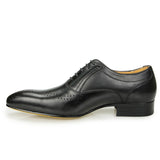 Men's Genuine Leather Brogue Shoes - Black - Men's Formal Shoes - 47 B - Genuine Leather - image 6