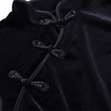 Women's Long Gothic Velvet Spilt Dress - Black - Dress - XXXL - Velvet - image 16