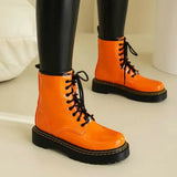 Womens Patent Leather Lace Up Ankle Boot - Black - Ankle Boots - 43 B - PU Patent Leather - image 26