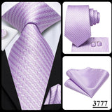 Men's 3 Pcs Purple Silk Wedding Tie Sets - Purple - 3148 - One Size - Silk - image 37